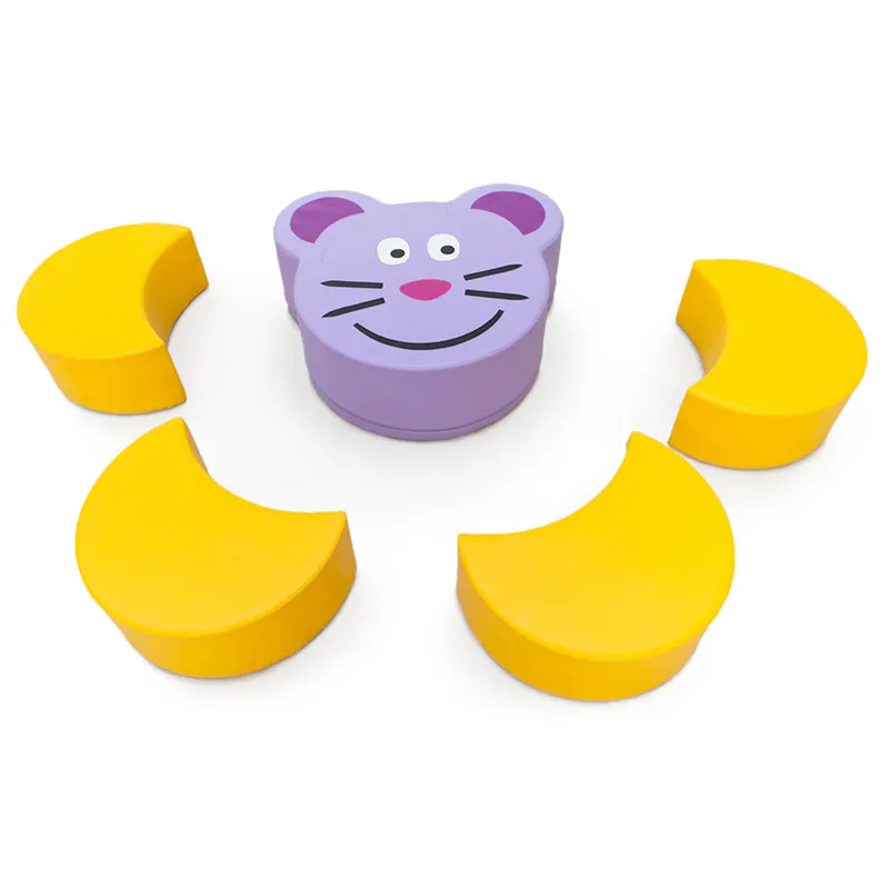 Gericare Mäuse-Kindertisch mit 4 Käsehockern PVC