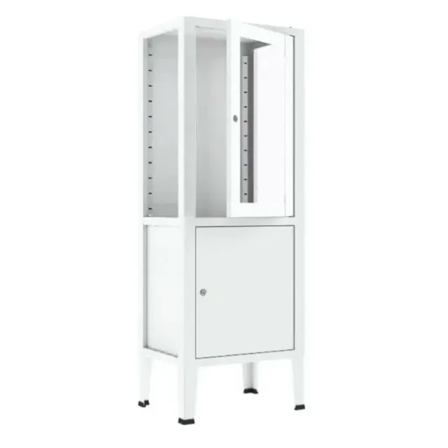 Gericare Instrumentenschrank Stahl Glas 380x520x1450 mm abschließbar