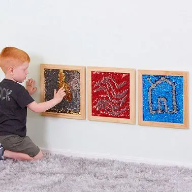 Gericare Glitzerrahmen 3er-Set sensorische Wandbilder 35 cm