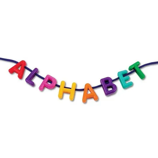 Gericare Fädelspiel Alphabet 260 Buchstaben 15 Bänder