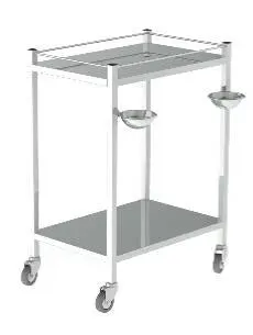 Gericare Verbandswagen Edelstahl 2 Schalen 42x62x80 cm