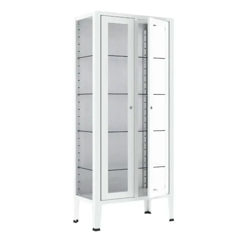 Gericare Medikamentenschrank doppel 170 cm Stahl Glas