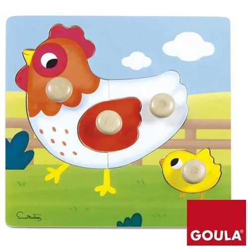 Gericare Huhn Holzpuzzle 4-teilig 22 cm mit Griff