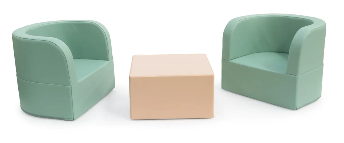 Gericare Kindersofa 2 Sessel mit Tisch 3-teilig abwaschbar