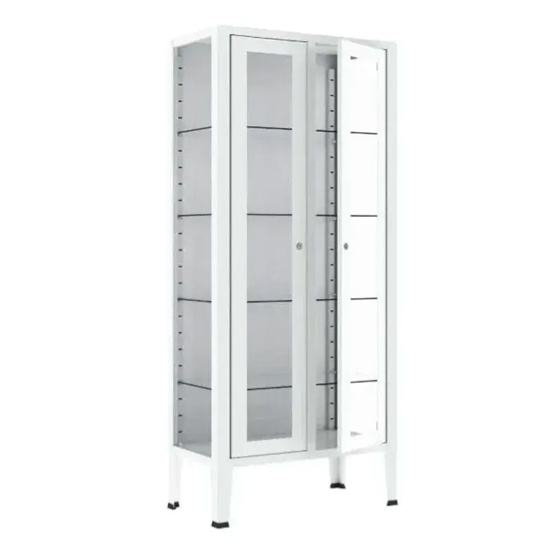 Gericare Medikamentenschrank doppel 170 cm Stahl Glas