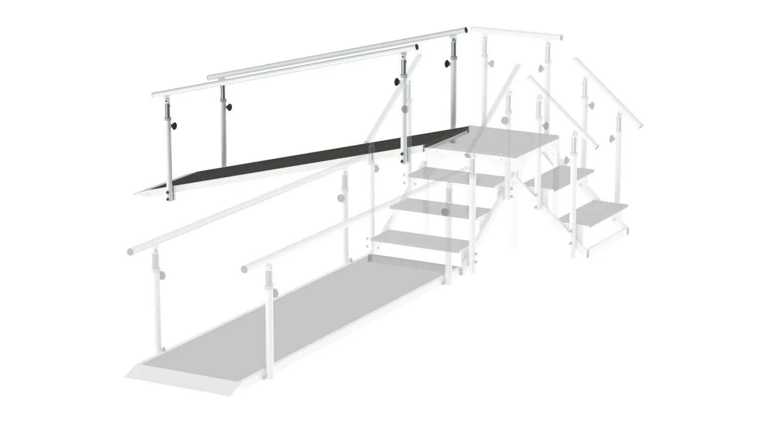 Gericare Rampe höhenverstellbar 210x65 cm Stahl