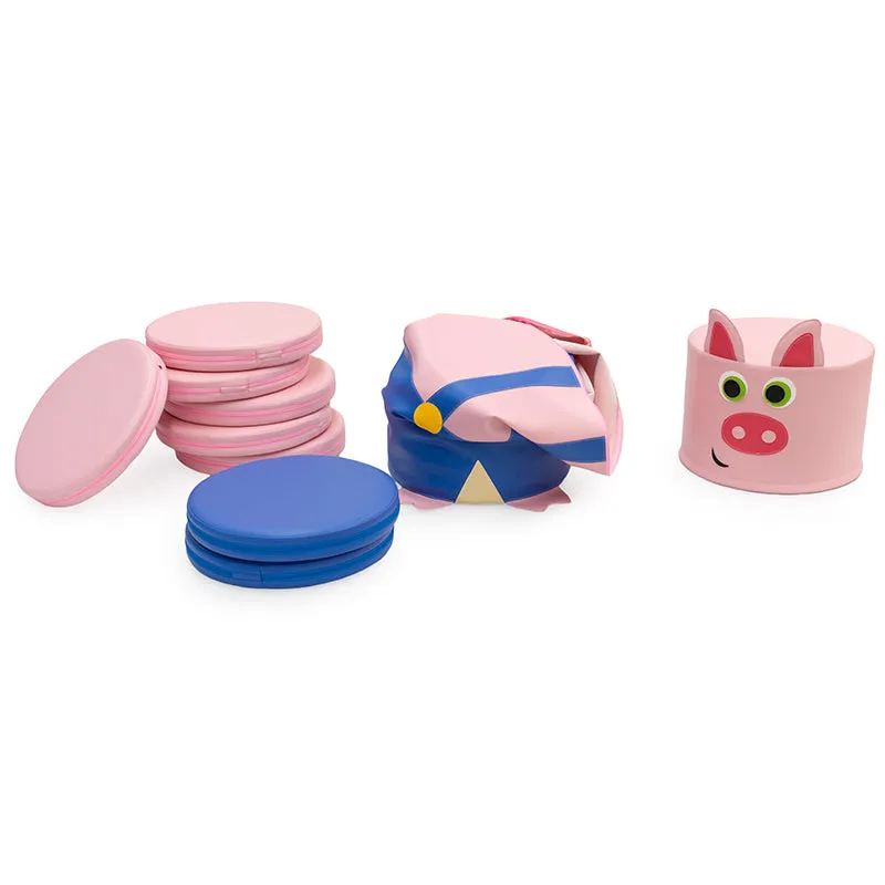 Gericare Vorschule Schweinchen Sitzkissen-Set 14-tlg
