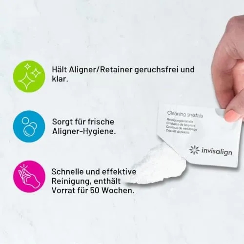 Invisalign Reinigungskristalle für Aligner 50 Stück klar