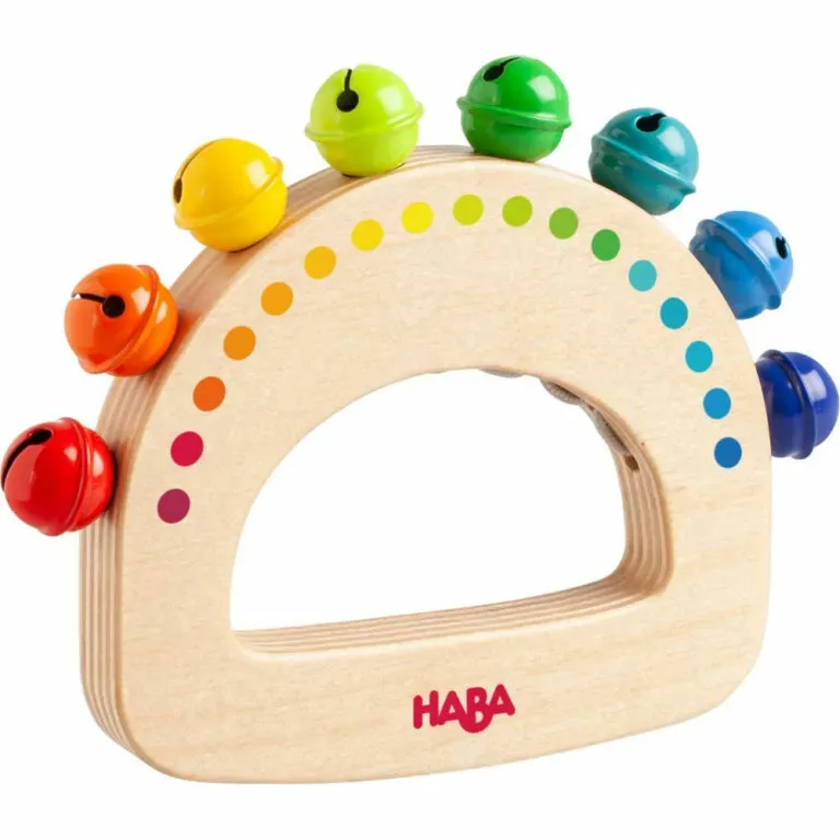 Gericare Schellenrassel Regenbogen Holz mit Glöckchen