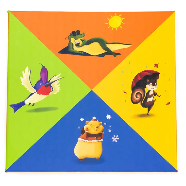 Gericare Jahreszeiten Spielmatte Tiere 130x130x3 cm