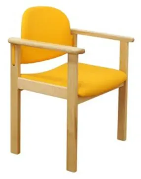 Gericare Senioren Stuhl mit Armlehnen Buche Polster Vinyl