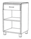 Gericare Nachttisch Buche mit Schublade 45x38x72 cm Natur