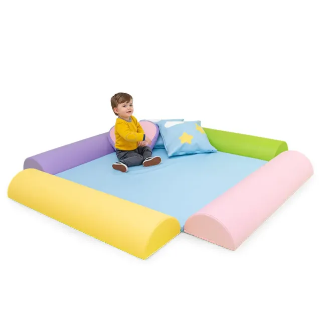 Gericare Baby-Laufstall Schaumstoff 120x120 cm mit Halbrollen