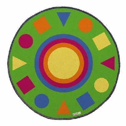 Gericare Teppich rund 200 cm Geometrie-Muster Leseecke