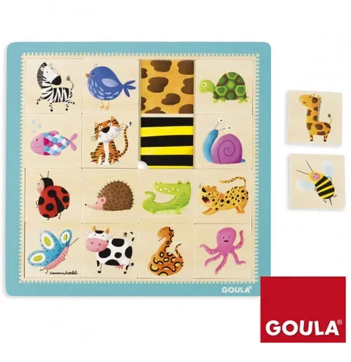 Gericare Puzzle: texturas Holzpuzzle 16 Teile Tiertexturen