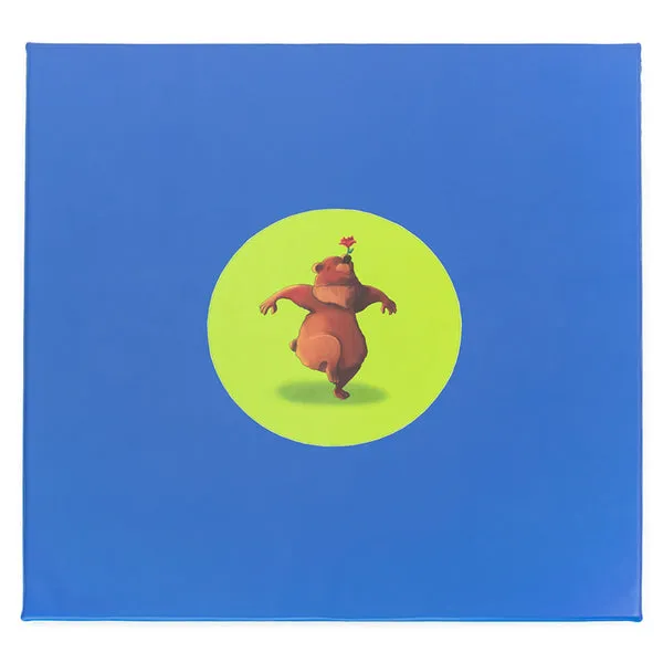 Gericare Tapete urso equilibrista tapete infantil 200 x 200 cm lavável