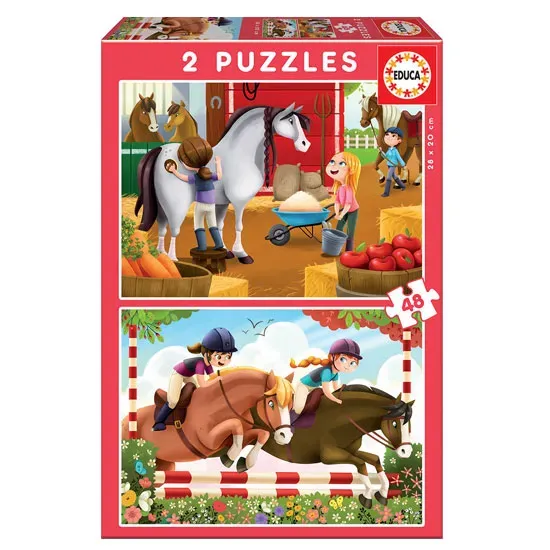 Gericare Pferdepflege Puzzle 2x48 Teile 28x20 cm