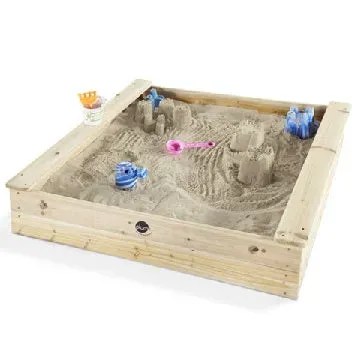 Gericare Caixa Sandkasten Holz quadratisch 113x113x23 cm Bank