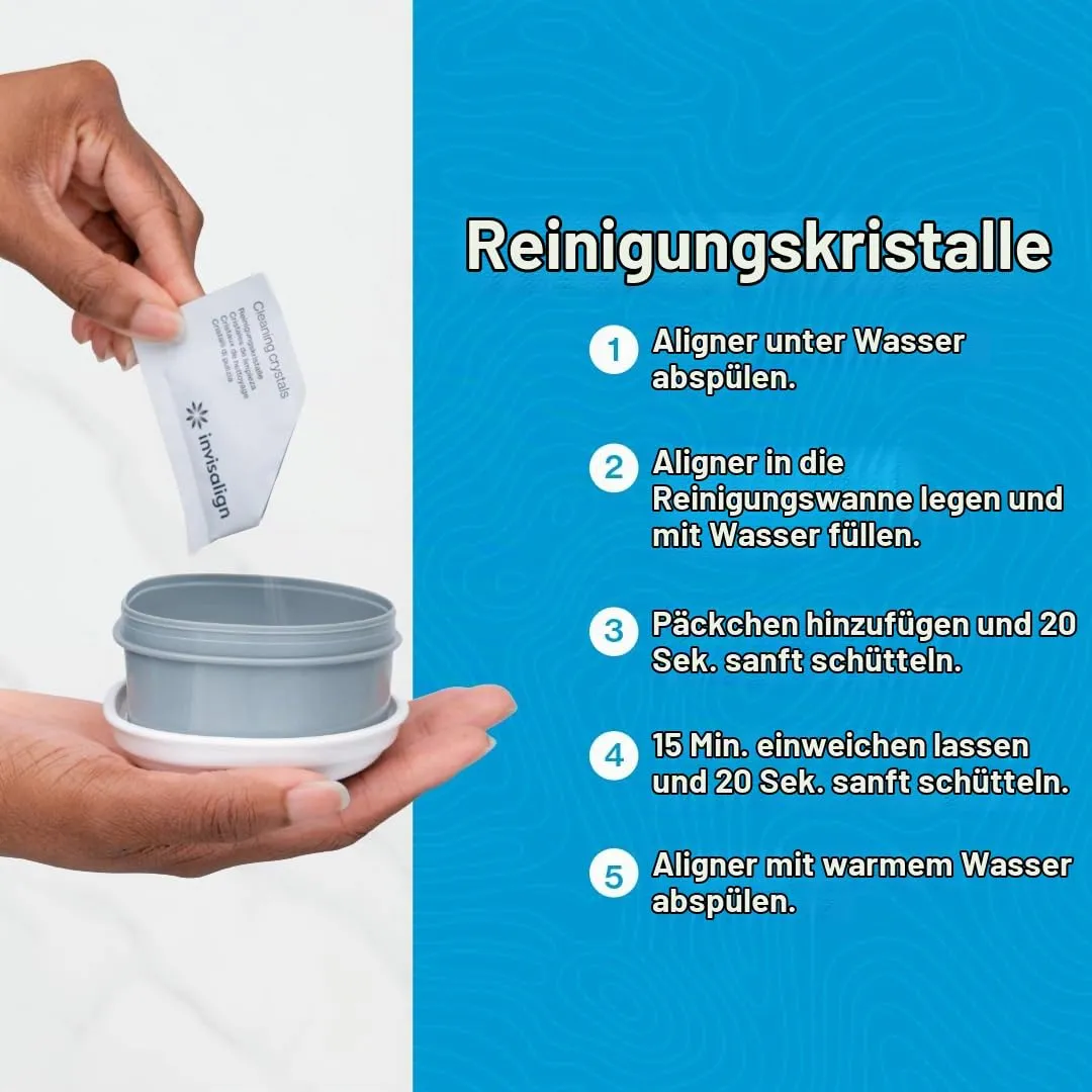 Invisalign Reinigungskristalle für Aligner 50 Stück klar