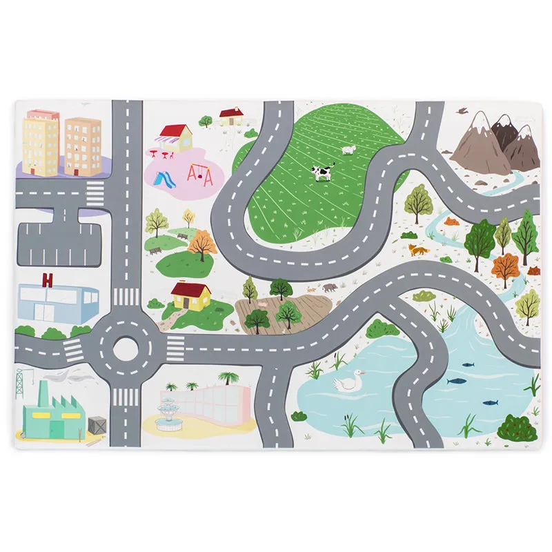 Gericare Pista Spielteppich Stadt 150x100x2 cm rutschfest