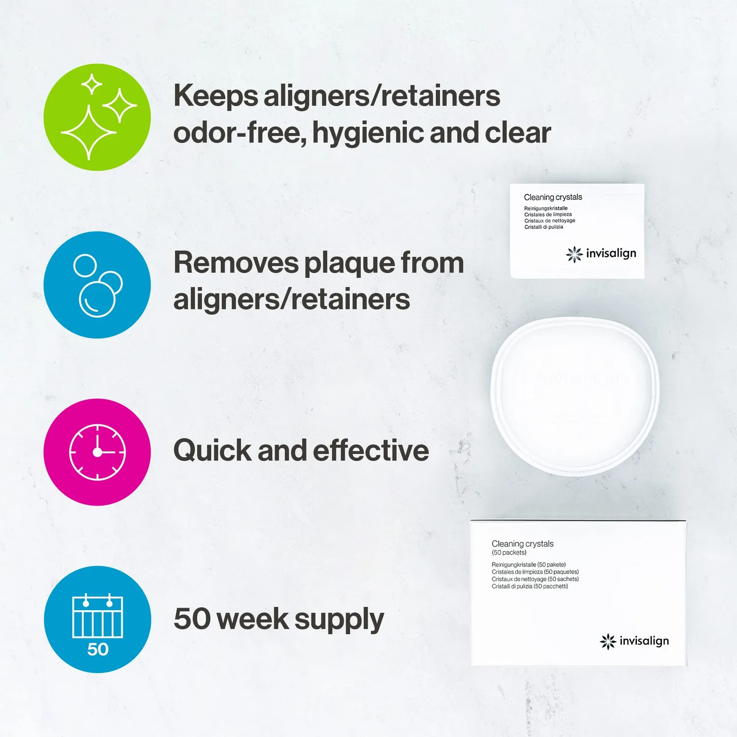 Invisalign Reinigungssystem Aligner Reiniger 50 Stück Wanne
