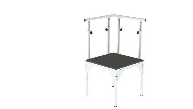 Gericare Ruhepodest Stahl mit Handlauf 65x65x51 cm
