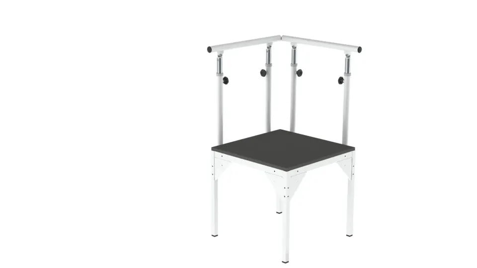 Gericare Ruhepodest Stahl mit Handlauf 65x65x51 cm