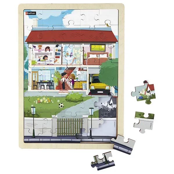 Gericare Holzpuzzle Haus 40 Teile 37x27 cm ab 3 Jahre