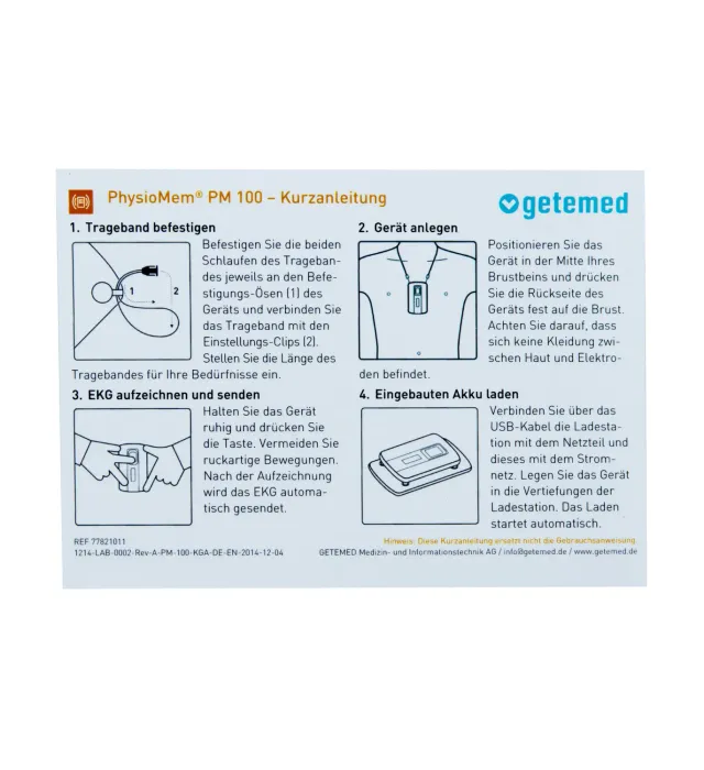 GETEMED PhysioMem® PM 100 Kurzanleitung DE/EN