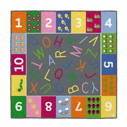 Gericare Lernteppich Buchstaben Zahlen 200x200 cm