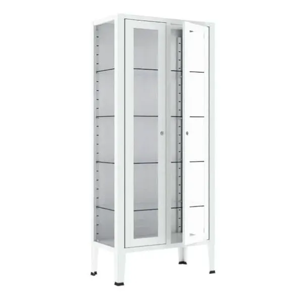 Gericare Medikamentenschrank doppel 170 cm Stahl Glas