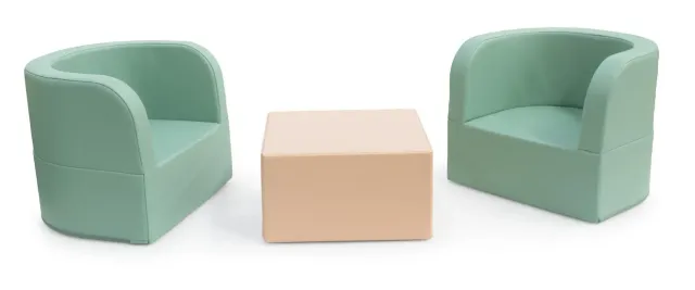 Gericare Kindersofa 2 Sessel mit Tisch 3-teilig abwaschbar