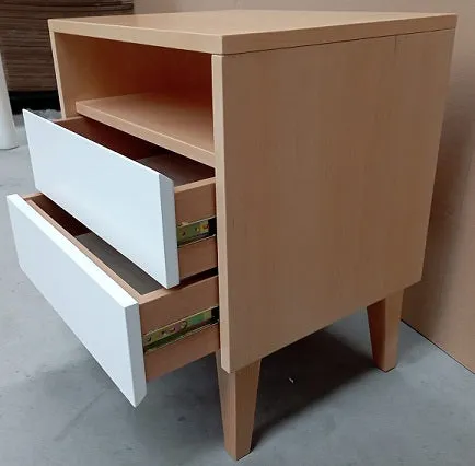 Gericare Nachttisch Buche 500x400x600 mm 2 Schubladen